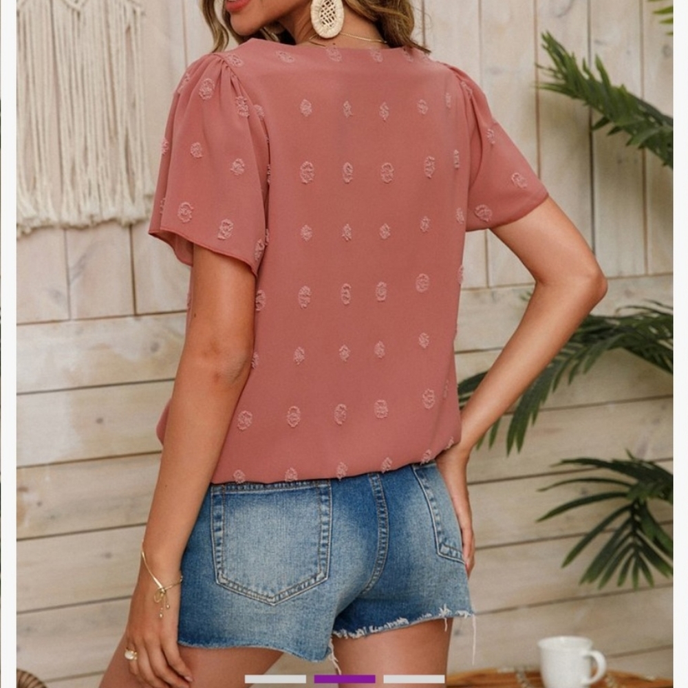 Russett Swiss Dot Blouse